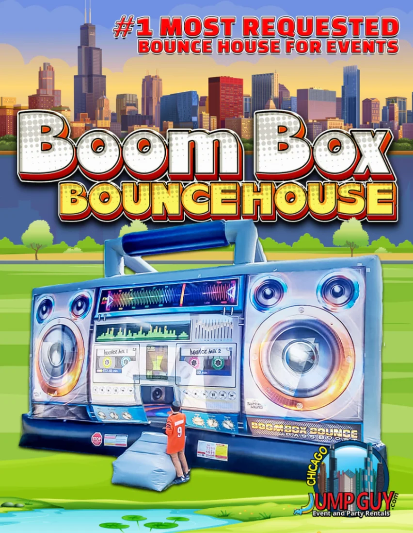 Boom Box Bounce House rental for Des Plaines IL events in ZIP codes 60016 and 60018