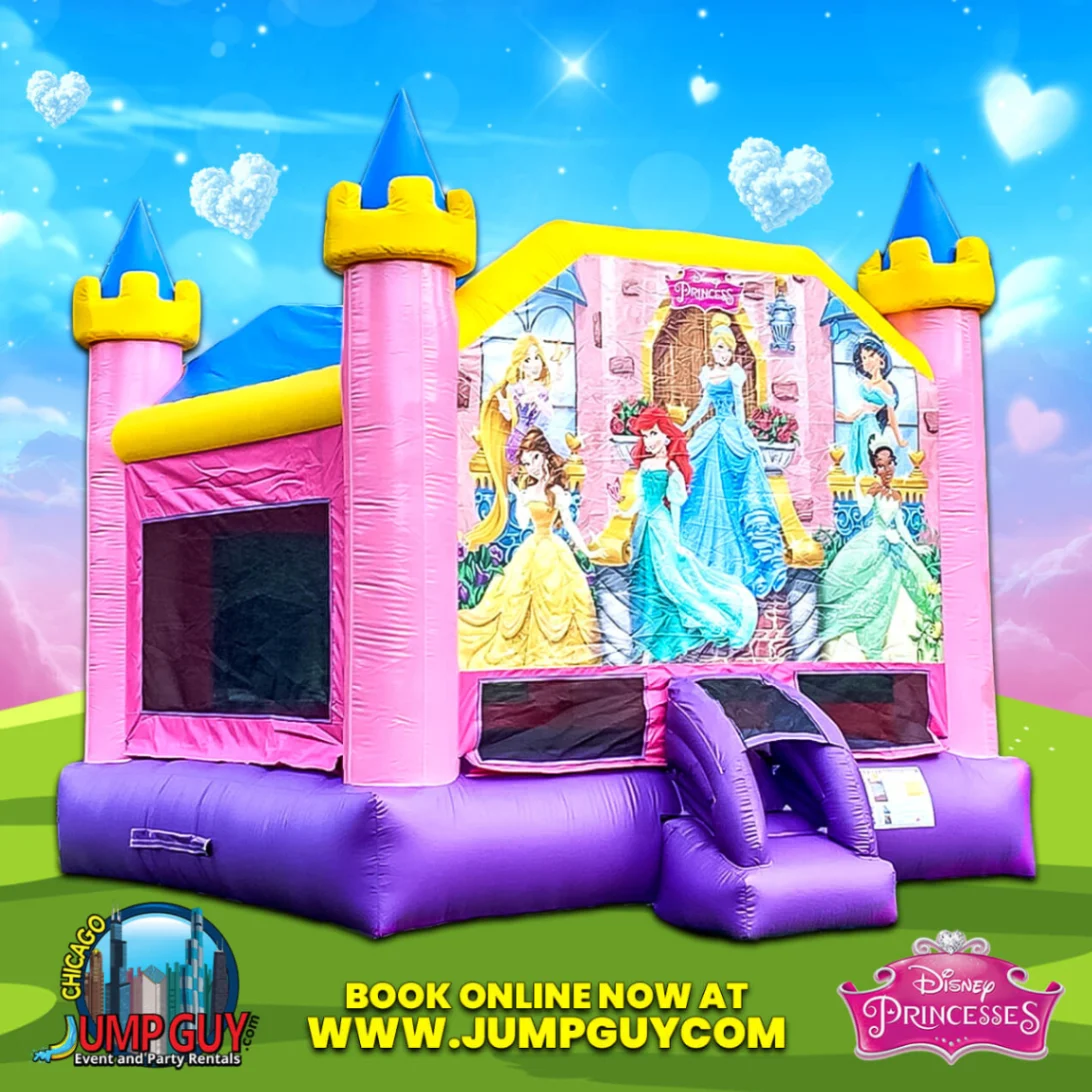 Disney Princess Bounce House rental for Des Plaines IL events in ZIP codes 60016 and 60018