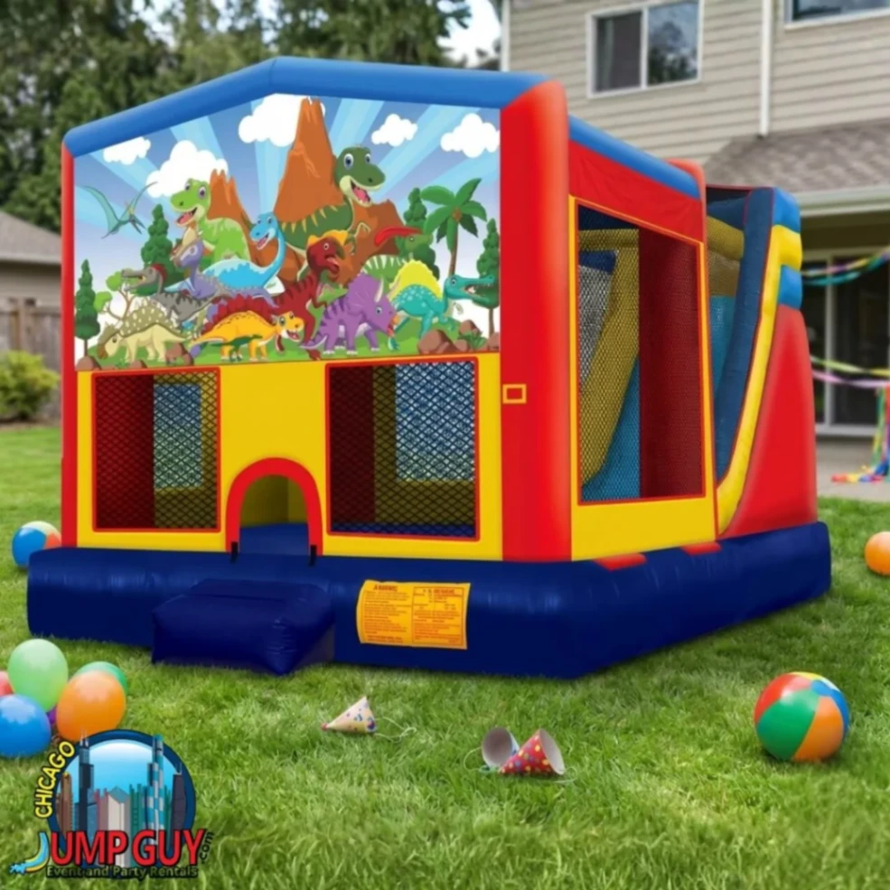 Dinosaur Bounce House rental for Des Plaines IL events in ZIP codes 60016 and 60018
