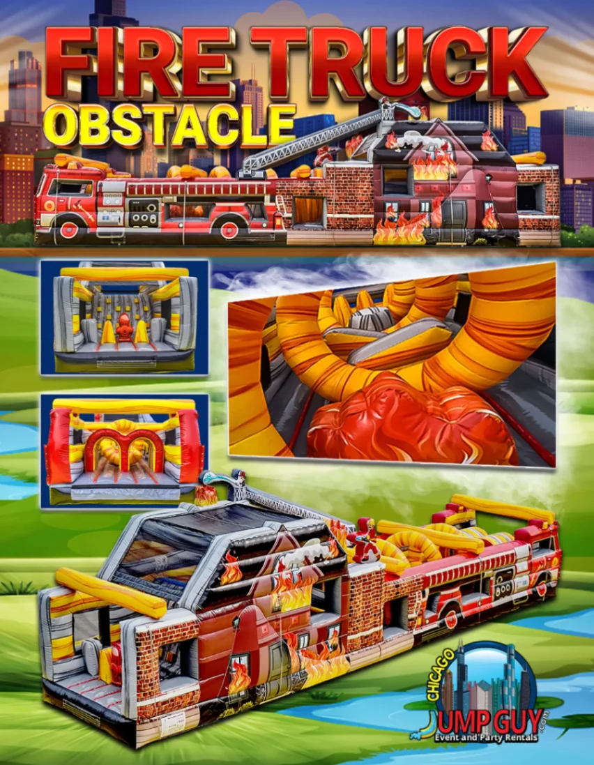Firetruck Obstacle Course rental for Des Plaines IL events in ZIP codes 60016 and 60018