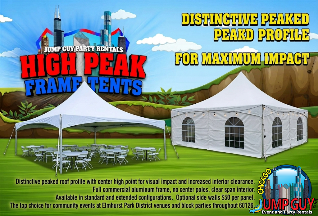 High Peak Frame Tent Grid rental for Des Plaines IL events in ZIP codes 60016 and 60018