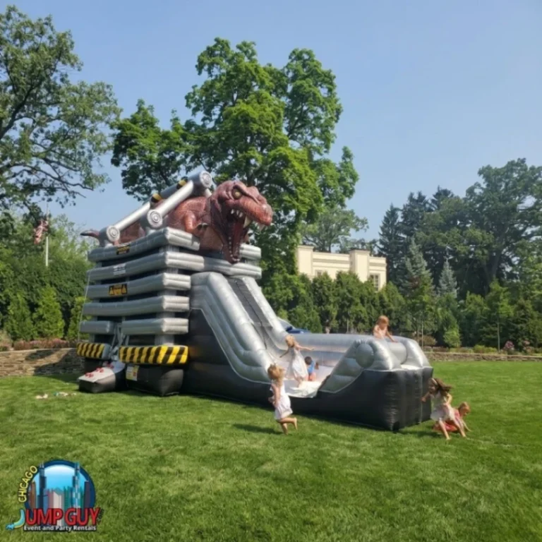 Trex Dinosaur Bounce Slide Dry rental for Des Plaines IL events in ZIP codes 60016 and 60018